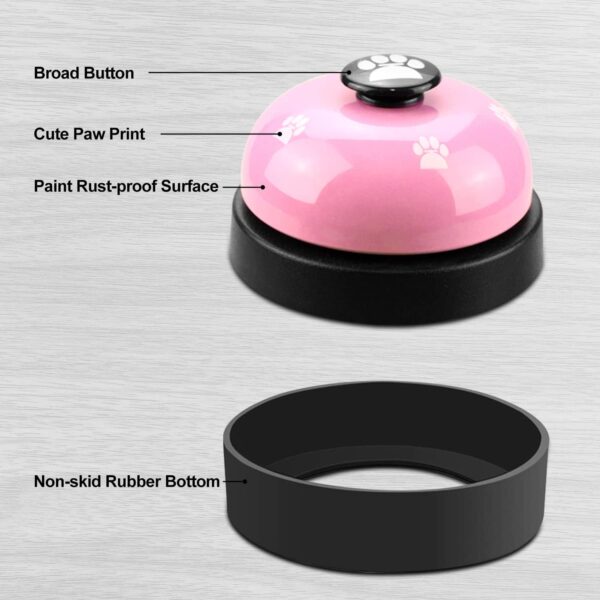 Comsmart Dog Training Bell, Set of 2 Dog Puppy Pet Potty Training Bells, Dog Cat Door Bell Tell Bell with Non-Skid Rubber Base - Image 2