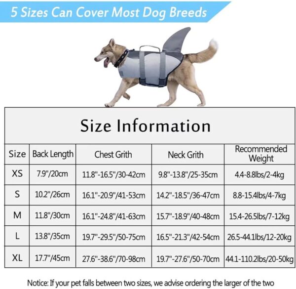 Dog Life Jacket with Rescue Handle, Adjustable Dog Lifesaver for Pool,Beach,Boating,Print Shrimp Safety Clothes Life Vest - Image 2