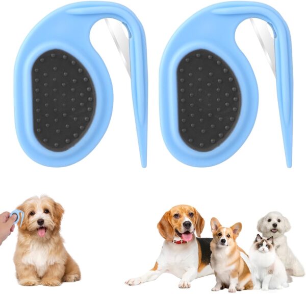 2pcs Knotting Comb for Cats, Cat Shedding Brush Pet Detangler Comb Pet Massaging Brush Comb Hair Removal Tool Grooming Comb Accessories for Pets Dogs Cats(Blue)