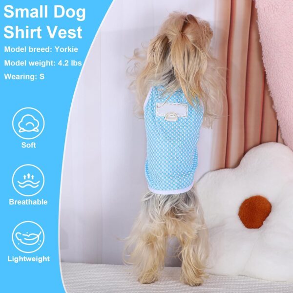 XS Dog Shirt Vest Spring/Summer Dog Shirts for Small Dogs Soft Cool Dog T-Shirt Dog Clothes Stretchy Suspenders Puppy Clothes for Chihuahua Yorkie Teacups - Image 3