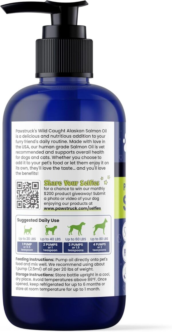 Pure Human-Grade Wild Alaskan Salmon Oil for Dogs & Cats - Vet Recommended Omega 3 & 6 Extra Strength Supplement Food Topper with EPA DHA Fatty Acids for Skin, Coat, Joint, and Immune Support - Image 5