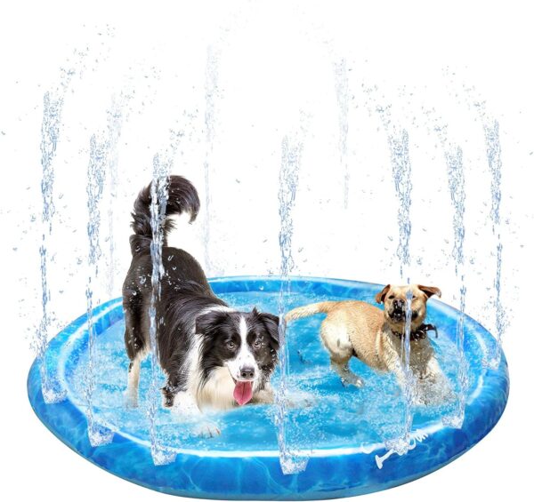 All for Paws Dog Sprinkler Water Pad Mat Outdoor Dog Cooling Splash Water Toys Non Slip Dog Swimming Pad for Pets in Hot Summer, 51Inch, Large - Image 5