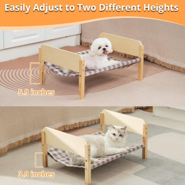 Durable Wooden Pet Bed, Stackable Pet Hammock for Cat & Small Dog - Adjustable Heights, Stylish Design, Easy to Clean - Image 4