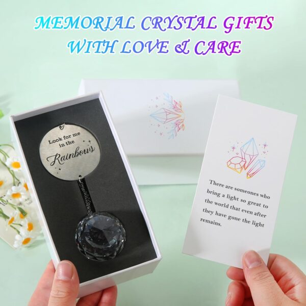 Sympathy Gifts for Loss of Loved One, 40mm Clear Crystal Ball Ornament Window Suncatcher Memorial Gifts Idea Rainbow Maker Bereavement Grief Gift for Loss of Mom Dad Husband Son Friend Pet - Image 3