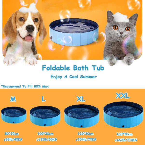 Dog Pool Puppy Foldable Dog Pool pet Pool Dog Swimming Pool Portable Suitable for Indoor and Outdoor use (32x8in) - Image 2