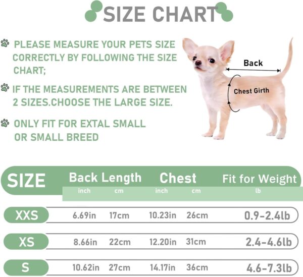 2 Pieces Chihuahua Clothes Dog Clothes for Small Dogs Girl Dog Sweaters for Small Dogs Cute Puppy Cat Clothes Turtleneck Thick Warm Clothes for Yorkie Cat Extra Small Dog Clothes (XX-Smal) - Image 6