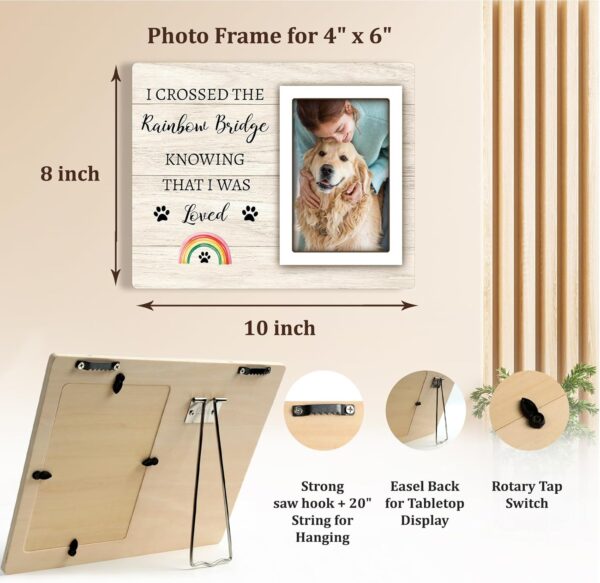 Rainbow Bridge Pet Memorial Gifts Picture Frame - Dog Memorial Gifts for Loss of Dog, Sympathy Gifts for Loss of Dog, Bereavement Gifts for Pet Loss - Dog Memorial Picture Frame for 4x6 Photos - Image 3