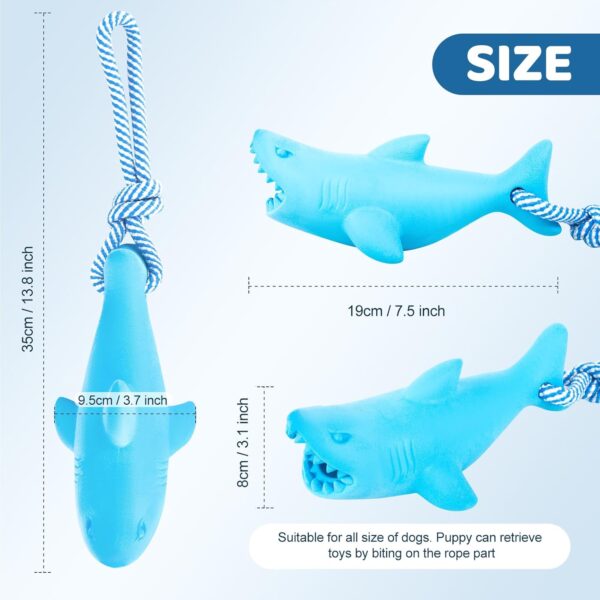 Dog Floating Toy, Dog Chew Toy for Aggressive Chewers, Pool Toy with Rope for Interactive Fetch & Play, Dog Beach Toy Set (Shark+Dino) - Image 7