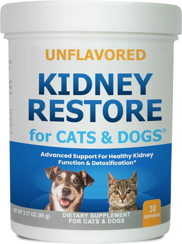 Kidney Restore Cats & Dogs Unflavored for Supporting Normal Kidney Function, Creatinine, Pet Renal Kidney Health Supplement Felines Canines