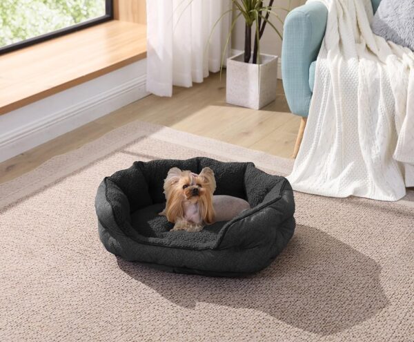 Arlee Cozy Orthopedic Memory Foam Dog Bed - Premium, Durable, Washable, and Easy to Clean Fabric, Chew Proof Pet Bed for Small and Medium Pets, Ultimate Comfort & Style, Oval - Black(M) - Image 4