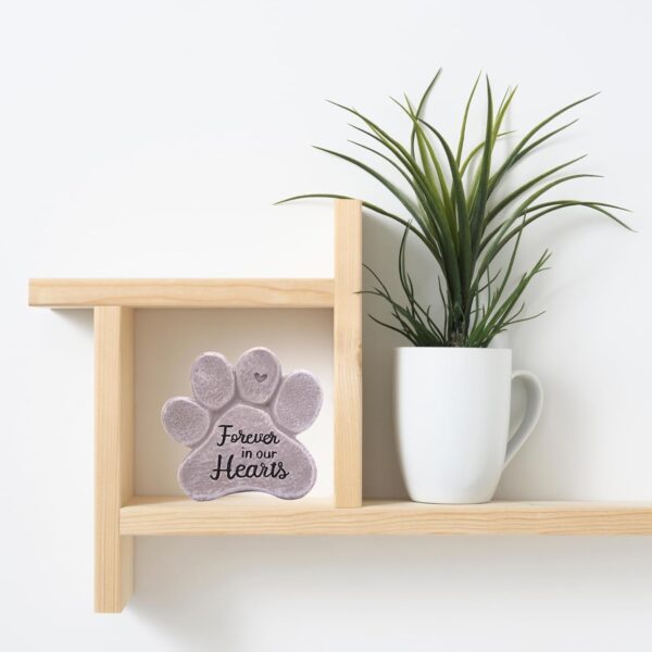 Forever in Our Hearts Paw Print Figurine, Pet Bereavement Gift, 5 Inches - Image 5