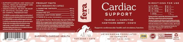 Fera Pets Cardiac Supplement for Dogs & Cats – 60 Capsules​ – Vet Created -Cardiovascular Function & Strength-Taurine, CoQ10, Organic Hawthorne Berry - Image 7