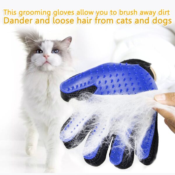 1 Pair Pet Grooming Glove,Gentle Deshedding Brush Glove Hair Remover Brush for Dogs,Cats & Horses with Long & Short Fur - Image 4