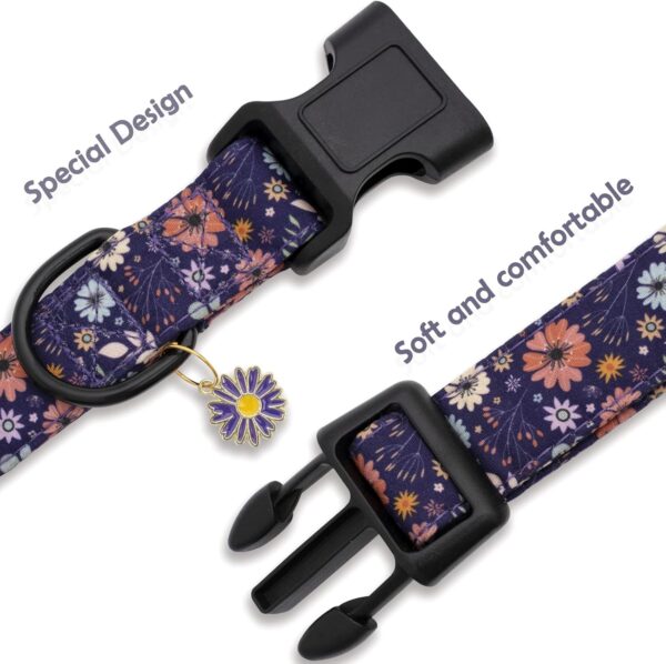 Faygarsle Floral Dog Collar for Girls and Female Dogs Soft and Fancy Pet Collar with Flower Design Ideal Purple Dog Collar for Small Medium Large Dogs M - Image 5