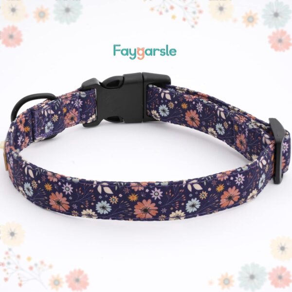 Faygarsle Floral Dog Collar for Girls and Female Dogs Soft and Fancy Pet Collar with Flower Design Ideal Purple Dog Collar for Small Medium Large Dogs M - Image 2