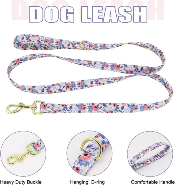 Beirui Cute Girl Dog Collars, Harnesses & Leashes Set - Personalized Dog Collar and Leash Set with Detachable Flower - Soft Mesh Dog Vest Harness Adjustable for Small Medium Large Dogs (Blue,XS) - Image 4