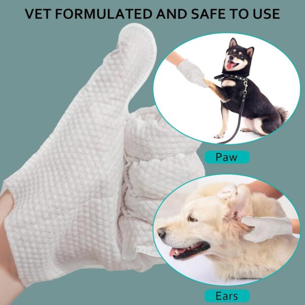 48 Pack Cleaning Glove for Dogs Cats and Pets Bathing Wipes Dry Cleaning Gloves Grooming Wipes Grooming for Dog and Cat Daily Care and Traveling - Image 4