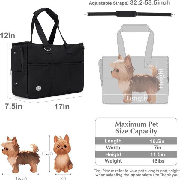 Dog Carriers for Small Dogs Portable Pet Carrier with 5 Large Pockets Breathable Cat Carrier Soft Dog Purse Ideal for Travel Outdoor Walking - Image 2