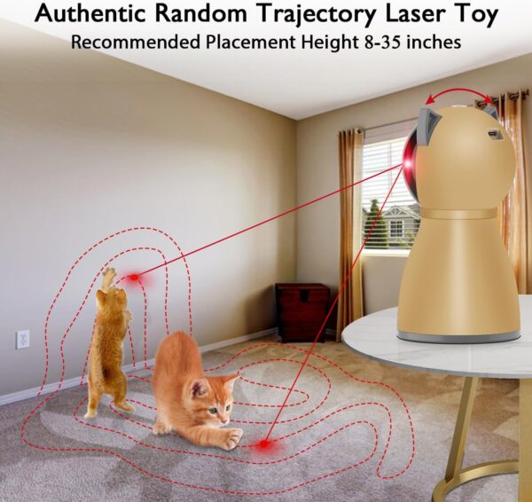 Interactive Cat Laser Toy Automatic for Indoor Cats, [2024 Newly Upgraded] Real Random Trajectory Rechargeable Laser Pointer Cat Toys for Indoor Cats/Kittens/Dogs - Image 2