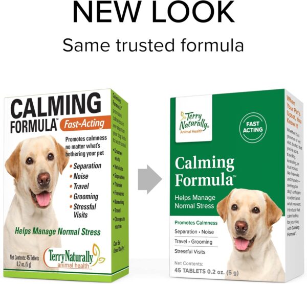 Terry Naturally Animal Health Calming Formula - 45 Tablets - Promotes Calm & Relaxation for Dogs - Non-GMO - 45 Servings - Image 3