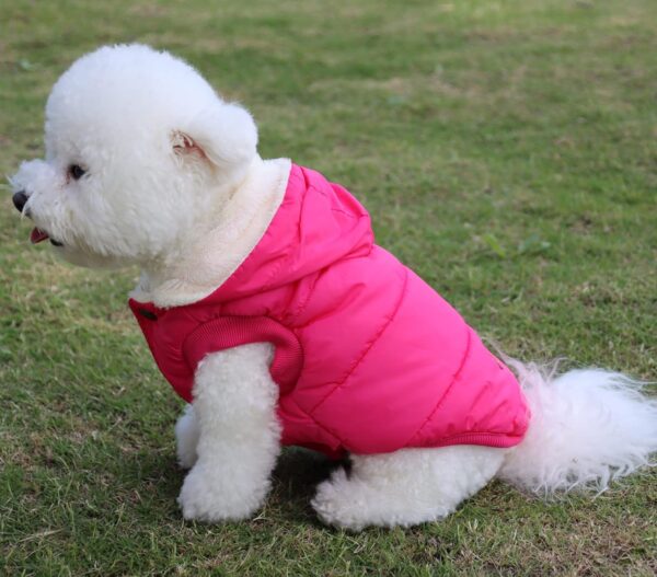 Vecomfy Fleece Lining Extra Warm Dog Hoodie in Winter,Small Dog Jacket Puppy Coats with Hooded Pink S - Image 4