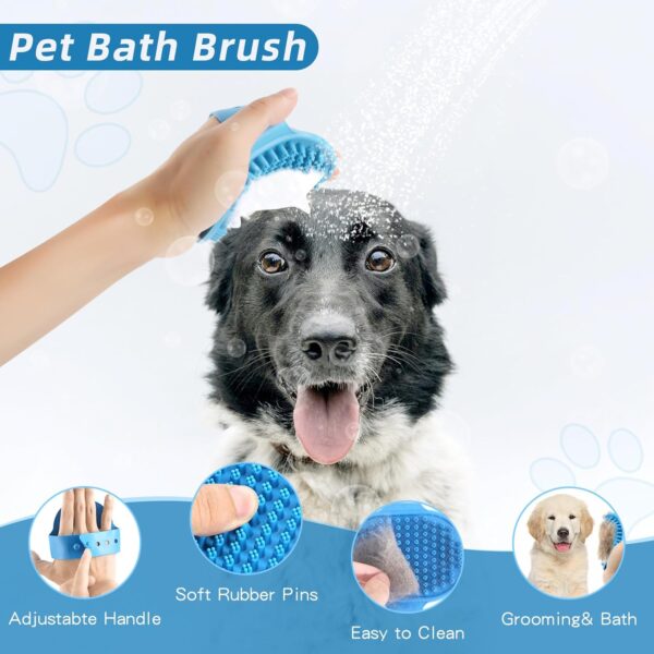 Dog Brush Dog Grooming Kit 6PCS Dog Brush for Shedding-Dog Brushes for Grooming, Dematting Comb for Dogs, Cat & Dog Nail Clipper with Nail File, Flea Comb, Dog Bath Brush-Blue - Image 5