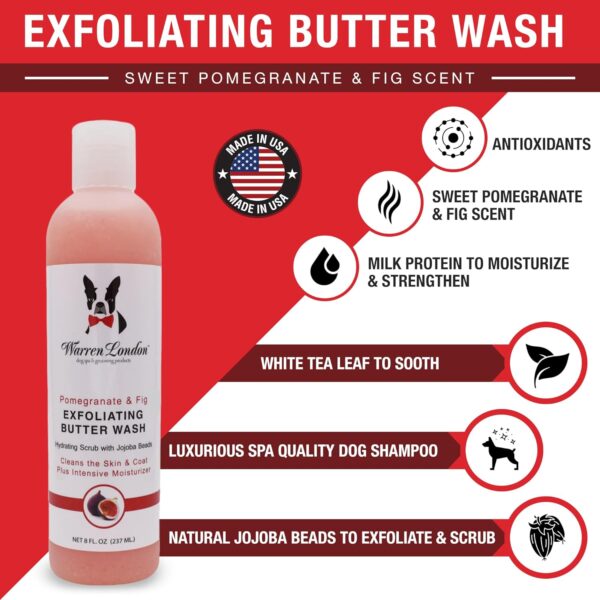 Warren London 8oz Butter Combo - Premium Dog Shampoo & Conditioner - Exfoliating Wash with Fragrant Leave in Conditioner - Pom & Fig w/Pom & Acai - Image 2