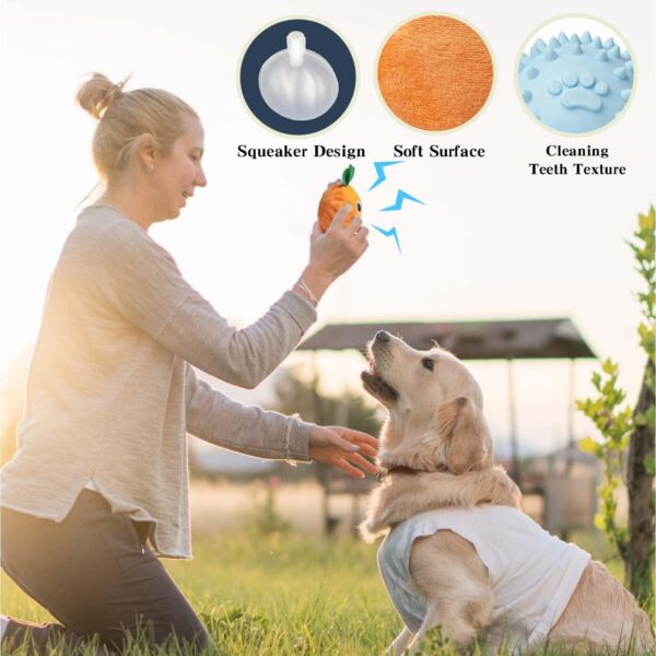 MewaJump Squeaky Dog Toys with Ball, 3-in-1 Plush Cute Dog Toy, Dog Chew Toy with 3 Layers, Dogs Puzzle Pet Toy for Teeth Cleaning, Puppy Enrichment Toys for Small and Medium Breed - Image 5