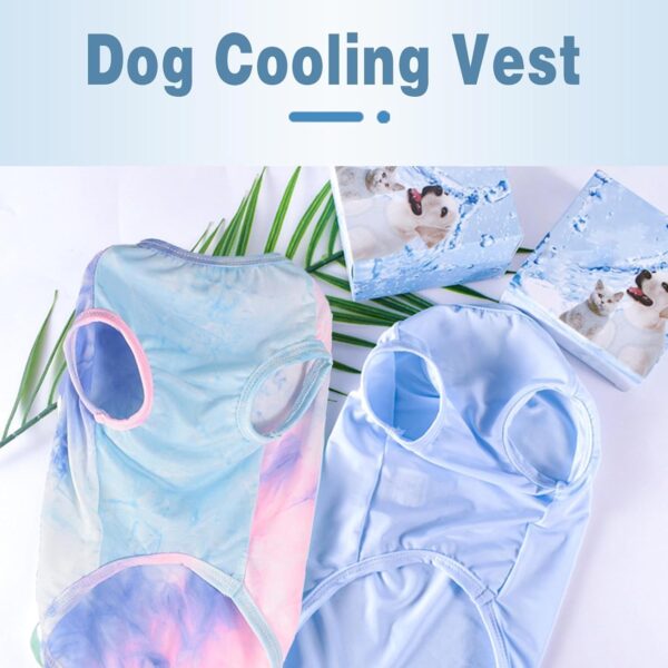 Winmany Dog Cooling Vest Summer T-Shirt Puppy Sleeveless Tank Top Pet Quick Dry Sun Protection Clothes Outfit Apparel for Small Medium Large Dog (Small, Colorful) - Image 2