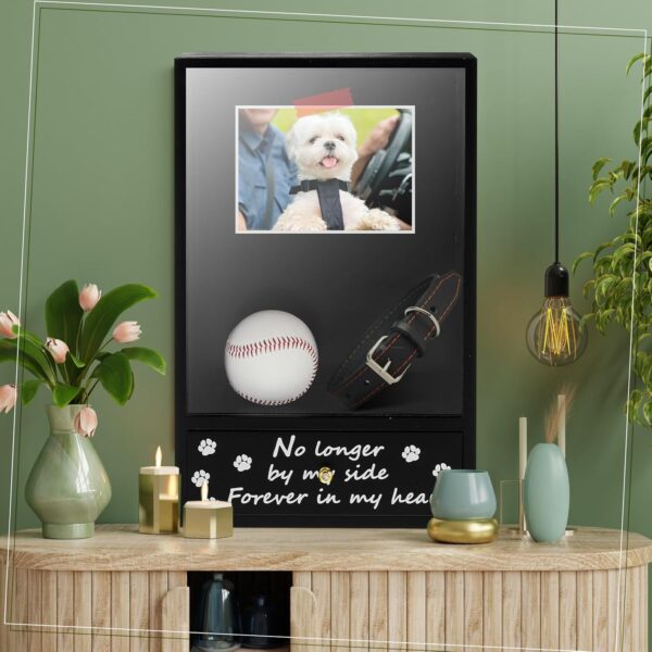 Pet Memorial Shadow Box 13.98 x 8.86 Inches Wood Memorial Picture Frame for Pets, Dog Memorial Gifts, Pet Memorial Picture Frame, Pet Memorial Box for Loss of Dogs Cats - Image 7