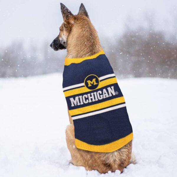 NCAA Michigan Wolverines Dog Sweater, Size Small. Warm and Cozy Knit Pet Sweater with NCAA Team LOGO, Best Puppy Sweater for Large and Small Dogs - Image 4