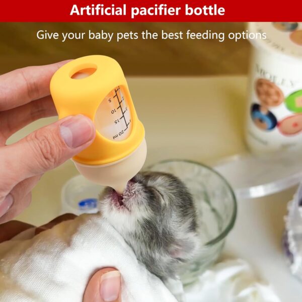 Puppy Bottles for Nursing，Kitten Bottles for Nursing，Pet Feeding Bottle，(Yellow- 20ml) - Image 4