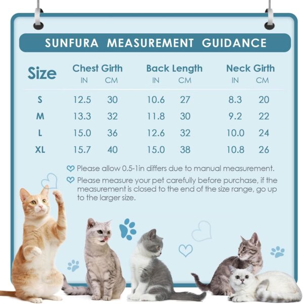 SUNFURA Turtleneck Sweater for Cat, Sphynx Cats Shirt Hairless Cat Sweaters with Sleeves, Warm and Soft Kitten Pullover Fleece Winter Pajamas Jumpsuit for Puppy Cats, Navy S - Image 4