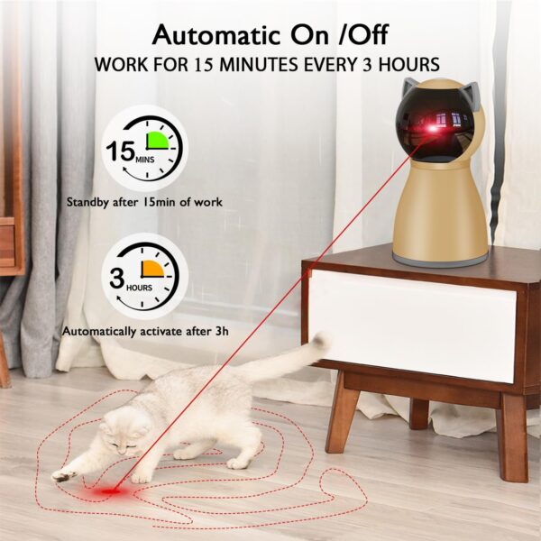 Interactive Cat Laser Toy Automatic for Indoor Cats, [2024 Newly Upgraded] Real Random Trajectory Rechargeable Laser Pointer Cat Toys for Indoor Cats/Kittens/Dogs - Image 3