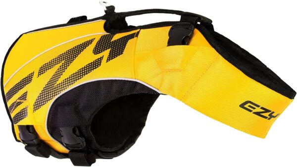 EZYDOG DFD X2 Dog Life Jacket - Adjustable Swimming Life Vest with Continuous Neck Flotation, Reflective Trim, & Grab Handle (Small, Yellow)