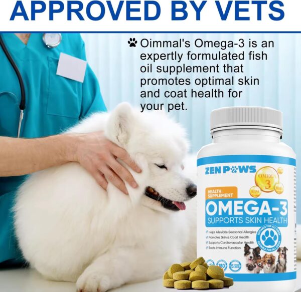 Omega 3 Fish Oil for Dogs - 180 Count Tablet Treats – Helps Shedding, Skin Allergy, Itch and Dry Skin Relief, Hot Spots - Joint Health - Skin and Coat Supplement - Salmon Oil - Duck Flavor - Image 5