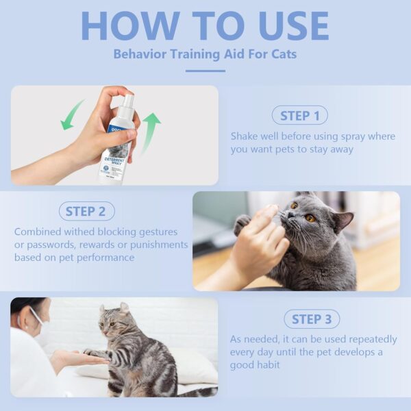 Cat Spray Deterrent, Effective Cat Scratch Furniture Protector-Stay Away from Restricted Areas-for Pet Behavior Training-Indoor and Outdoor Use - Image 5