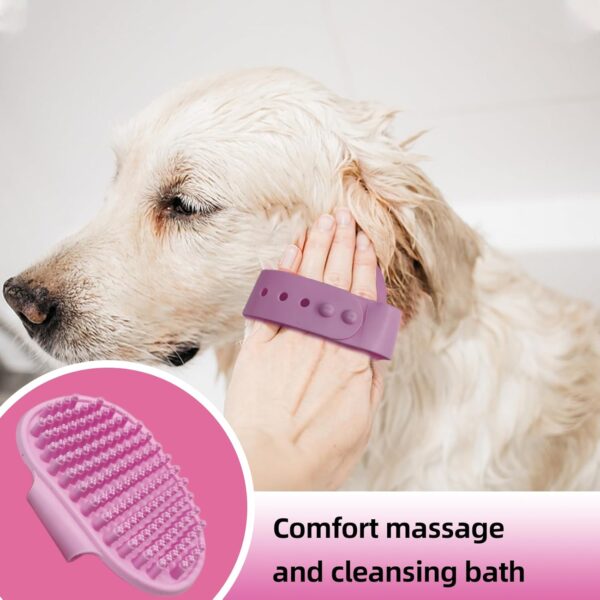 Dog Brush for Shedding,9 PCS in One Pet Slicker Hair Brush Kit with Pet Nail Clipper and File - Dog Cat Grooming Deshedding Undercoat Rake Brush Comb for All Small Large Dogs Cats Pink - Image 7