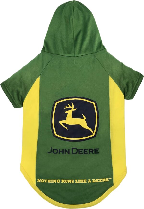 Pets First John Deere Dog Hoodie T-Shirt, Small. Warm Pet Clothing with Hood for Pets, Dogs, Cats, Puppies, Kittens. Soft, Comfortable, Stretchable, Durable Pet Hoody CAT Tee Shirt & Jacket