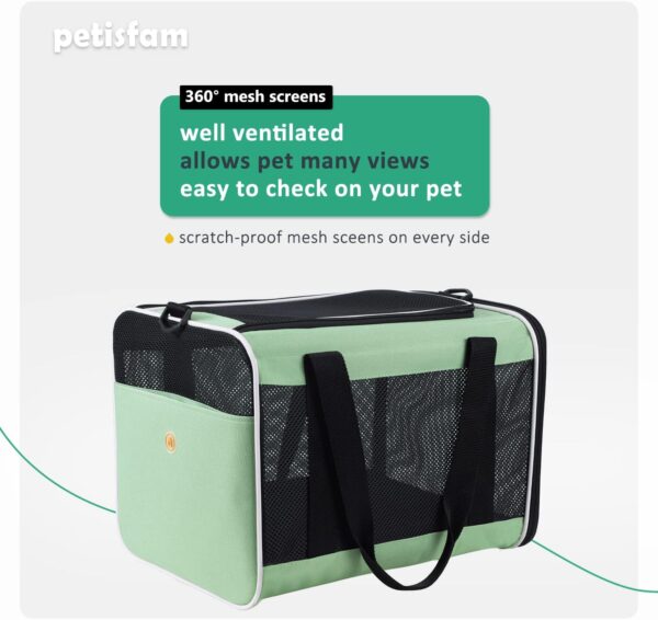 petisfam Easy Load Pet Carrier for Large, Medium Cats, 2 Cats and Small Dogs with Comfy Bed. Easy to Get Cat in, Escape Proof, Easy Storage, Washable, Safe and Comfortable for Vet Visit and Car Ride - Image 5