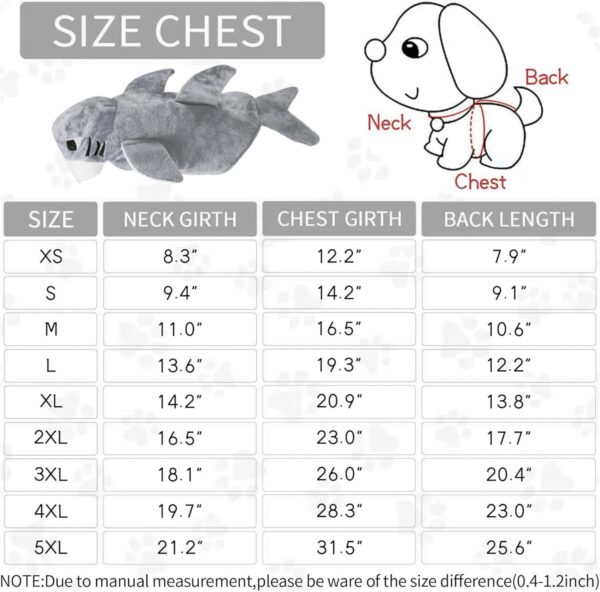 NACOCO Halloween Pet Shark Costume - Dog Cute Clothes Hoodie Cat Warm Outfit Coat Apparel for Small Medium Large Dogs and Cats (Grey, M) - Image 5