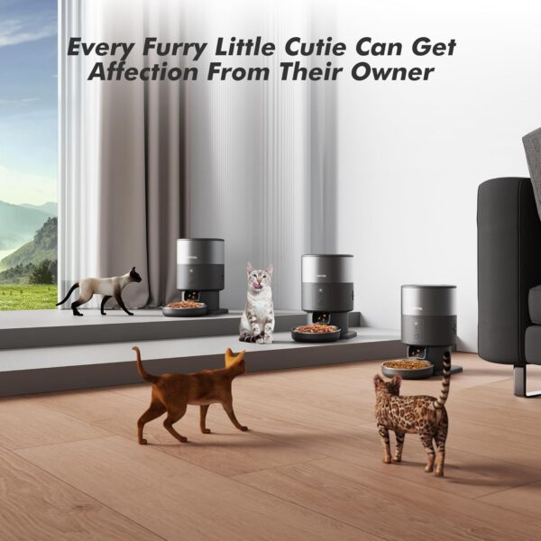 5G WiFi Automatic Cat Feeders,Pet Food Dispenser,APP Control for Remote Feeding,1-16 Meals Per Day for Multiple Pets,Pet Friendly,Easy to Install(2L/8cup/68ozCup), Black - Image 3