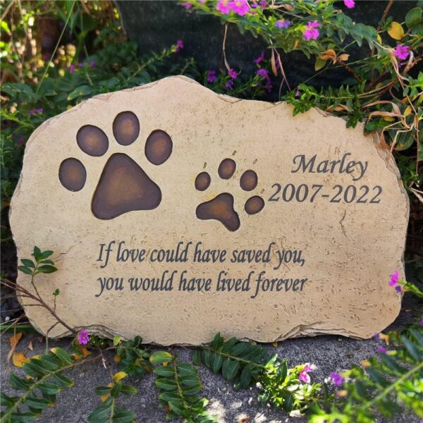 Pet Memorial Stones,Sympathy Pet Memorial Stones Garden Stones for Dogs or Cats Engaved with Pet's Name, Dates and Sentence, Personalized Pet Memorial Gifts Dog Loss Gifts