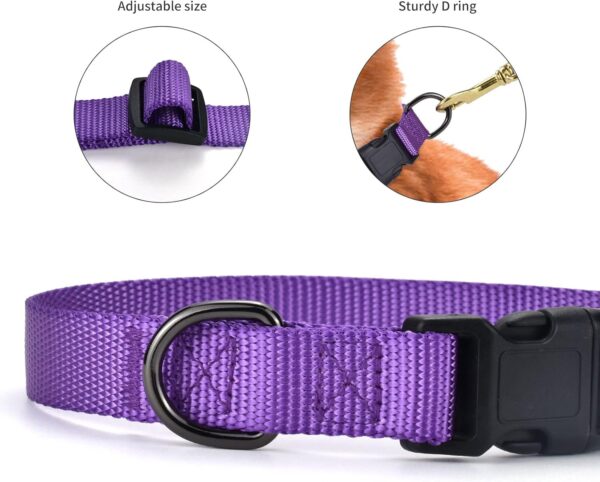 AUDWUD Thick Nylon Collar,Classic Adjustable Dog Collar in Multiple Colors,Suitable for Small,Medium and Large Dogs,4 Sizes - Image 3