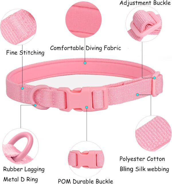 Airtag Holder Dog Collar for Small Medium Large, Airtag Dog Collar Holder Waterproof, Soft Padded Dog Collars with TPU Air Tag Device, Air Tag Dog Collar Waterproof. (S, Pink) - Image 2