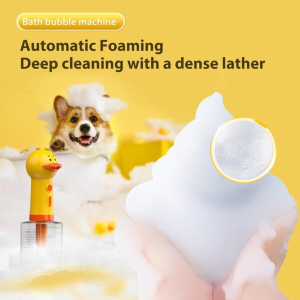 Electric Dog Cleaning Foam Machine, Automatic Dog Soap Dispenser for Bath, Rechargeable Pet Shampoo Mixing Bottle for Cleaning, IPX7 Waterproof Dog Bath Supplies for Dog Cat Puppy Children - Image 4