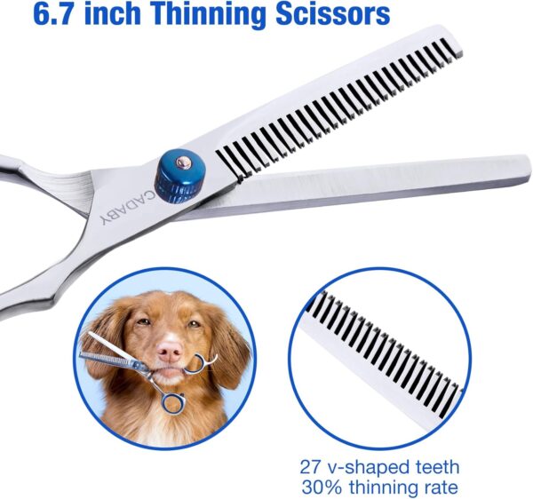 Dog Grooming Scissors with Safety Round Tips,5 in 1 Dog Grooming Scissors Kit, 4CR Stainless Steel Professional Pet Grooming Shears for Dog, Cat,Sharp and Sturdy - Image 5