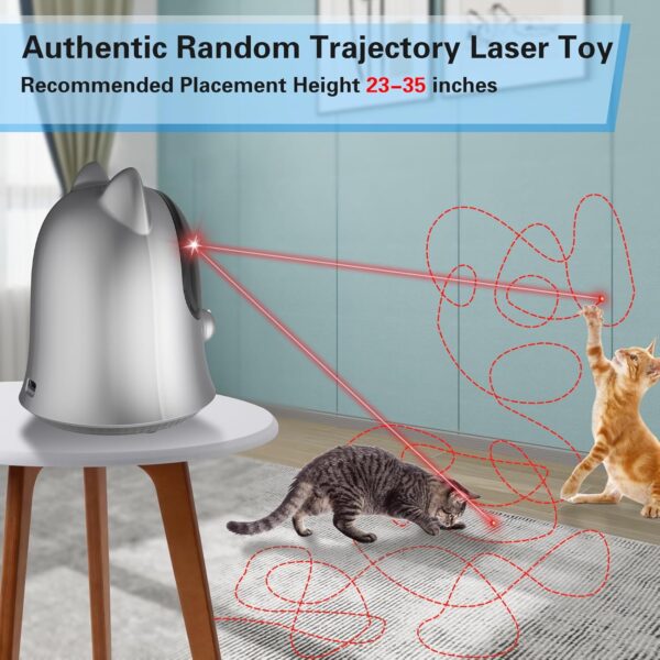 Cat Laser Toys for Indoor Cats, Random Trajectory Laser Cat Toy, Interactive Cat Toys for Bored Indoor Adult Cats/Kittens/Dogs (Silver) - Image 2