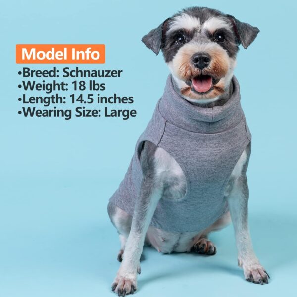 KYEESE 2Pack Dog Coat Turtleneck Stretchy Dog Sweater Super Soft Dog Cold Weather Coat for Small Dogs in Sleeveless Design Dog Fleece Vest, Grey,M - Image 7