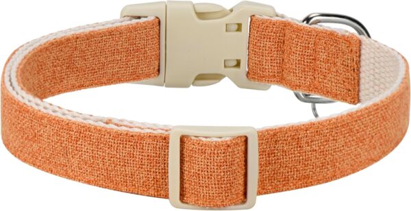 Breathable Cotton Dog Collar,Soft Padded,Cute Dog Collar,Heavy Duty Dog Collar,Adjustable for Small Medium Large Dog,Orange,Large Size - Image 2